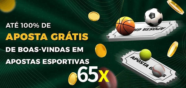 65x Ate 100% de Aposta Gratis
